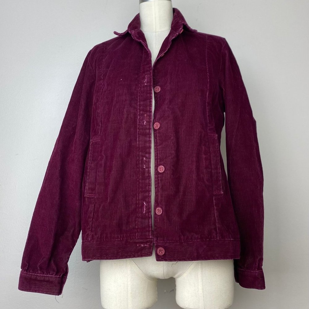 Vintage 1970s Maroon Corduroy Jacket, Wrangler Misses Size Medium